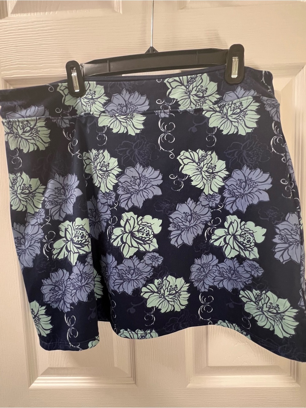 Skirt With Shorts Skort Hawaiian Tropical Floral Blue And Stretch Activewear XXL